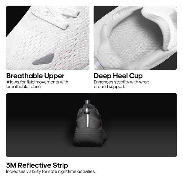 lightweight running shoes-White