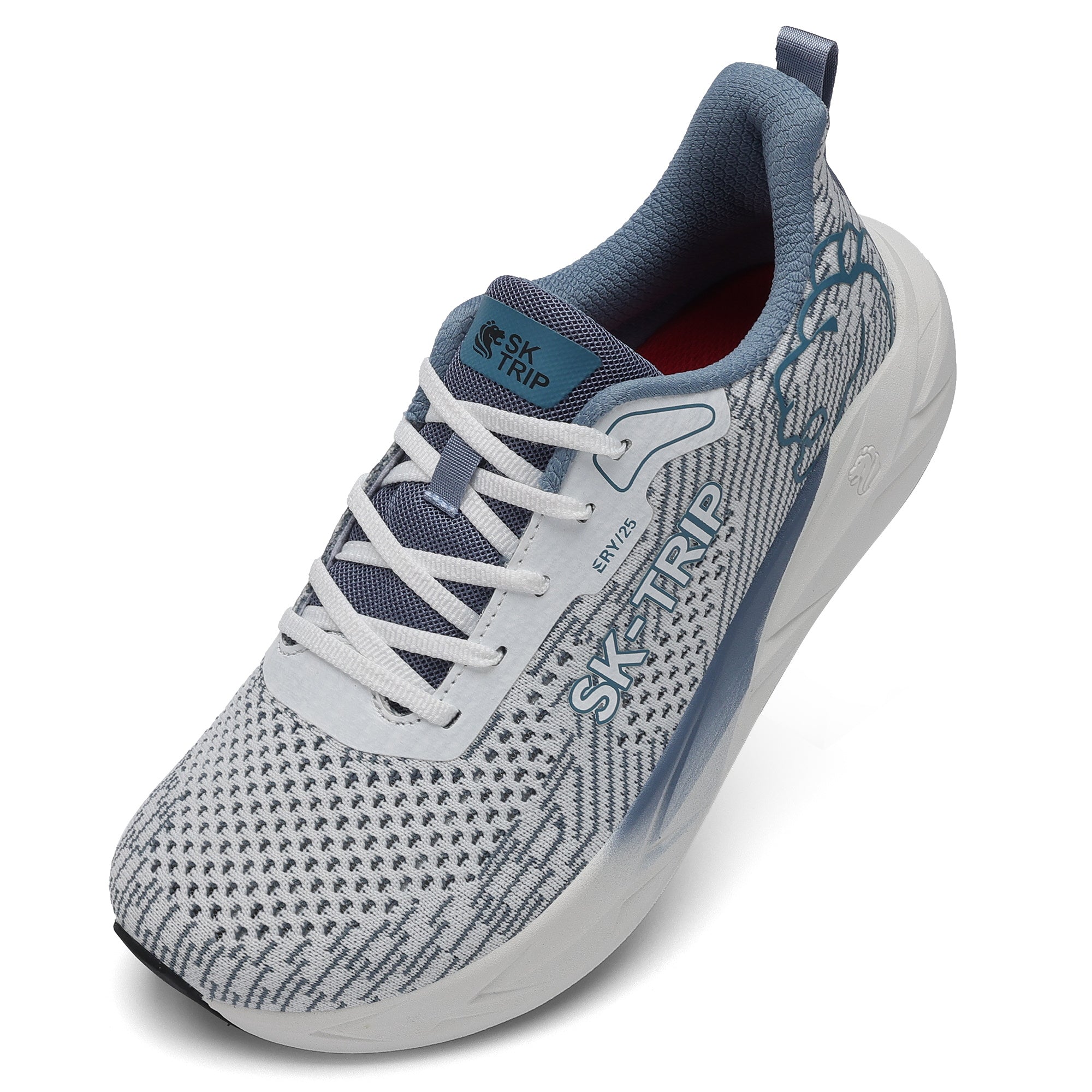 Sting Tree 8011-1 Green Gray Sneakers Top View - Wide Forefoot Space Design