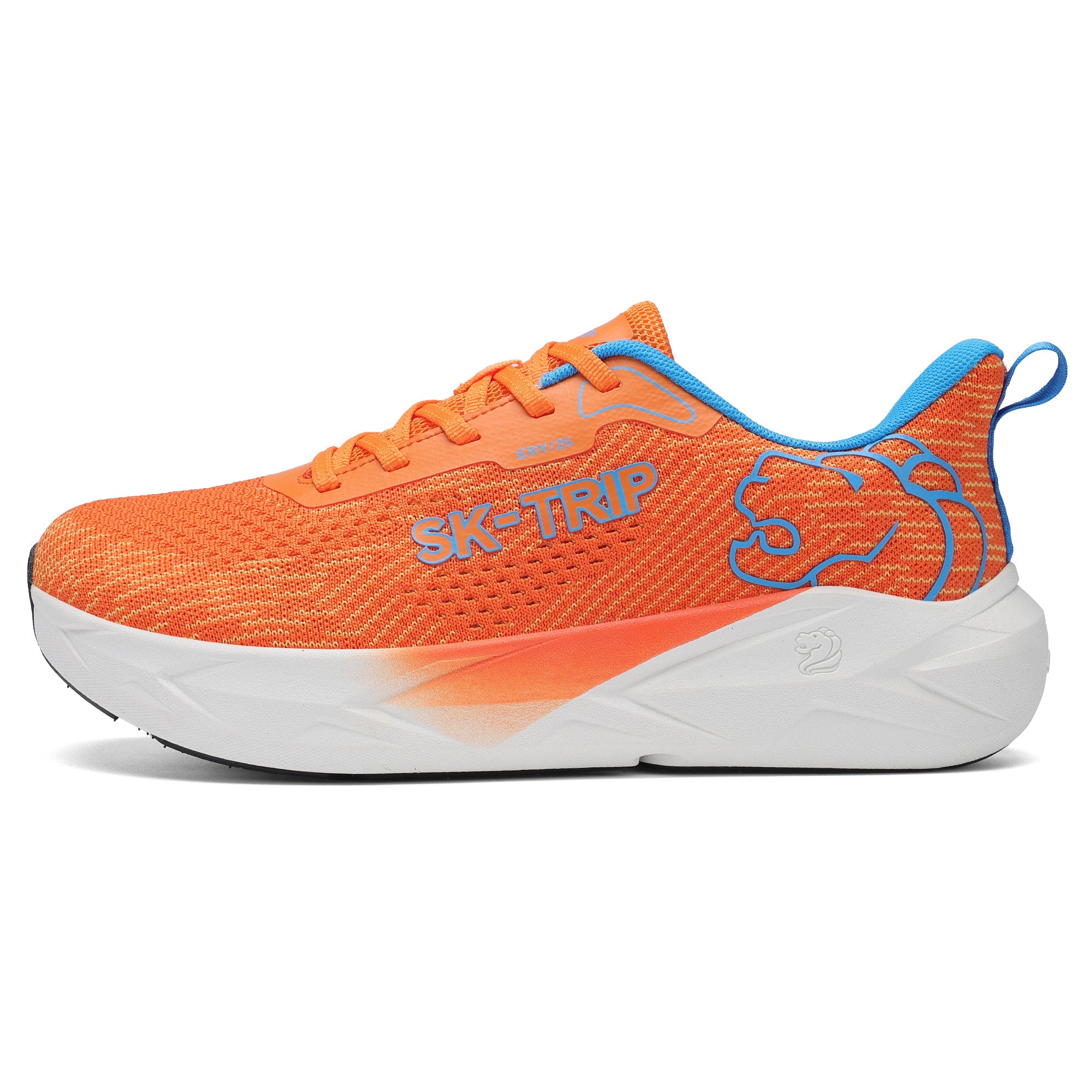 Sting Tree 8011-1 Orange Sneakers Side View - Breathable Mesh Upper Design